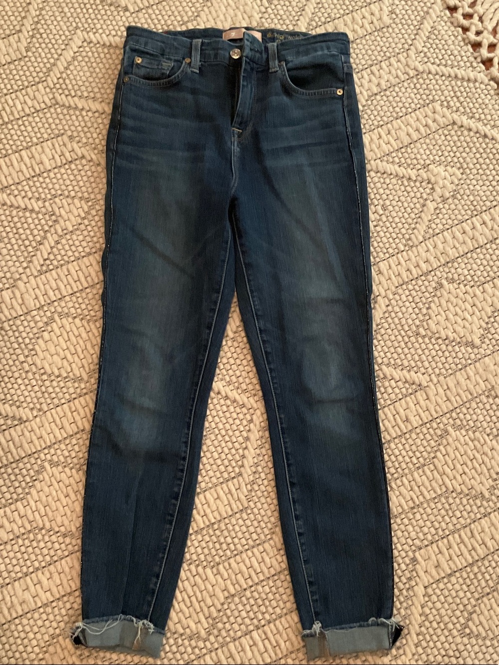 7 For All Mankind Dark Blue Skinny Jeans